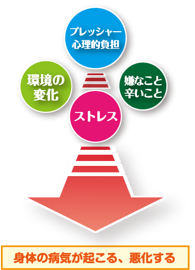 身体の病気が起こる、悪化する